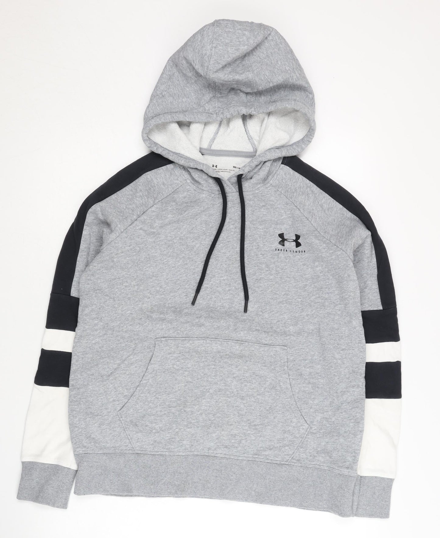 Under Armour Men’s Grey Pullover Hoodie M Relaxed Fit Logo Fleece