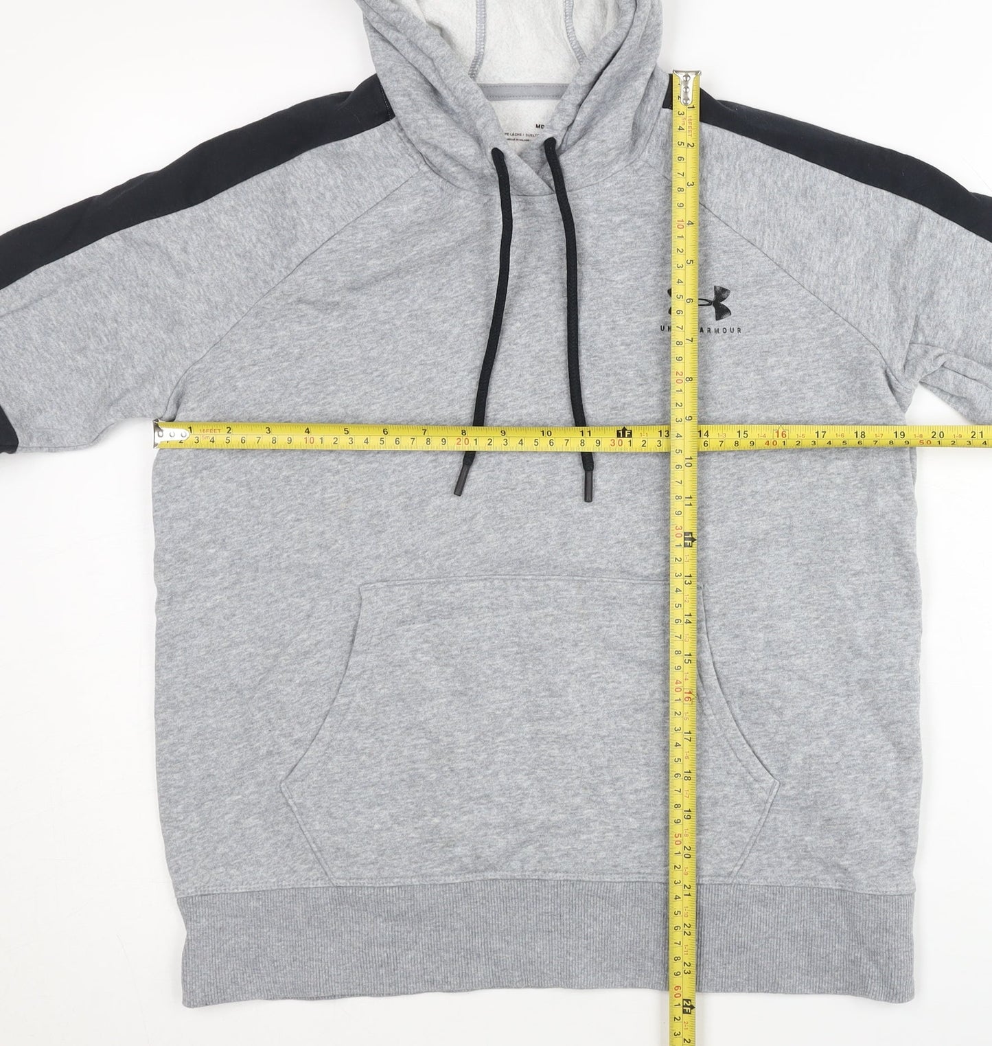 Under Armour Men’s Grey Pullover Hoodie M Relaxed Fit Logo Fleece