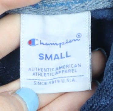 Mens UK Size S Champion Blue Pullover Hoodie