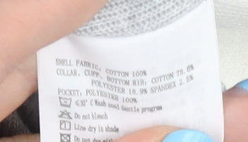 Kappa Men’s Blue Grey White Varsity Jacket L Regular Fit Cotton