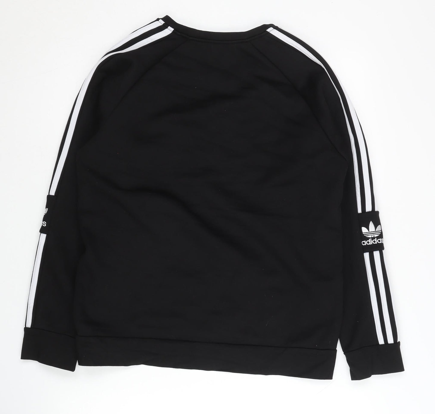 Adidas Women Black L Pullover Sweatshirt Crew Neck Raglan Sleeve