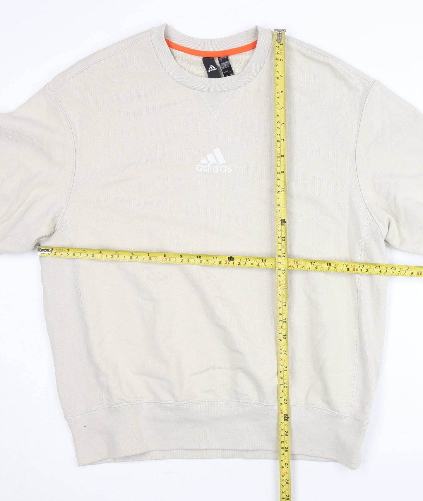 Adidas Men's Beige Graphic Pullover Sweatshirt L Regular Fit