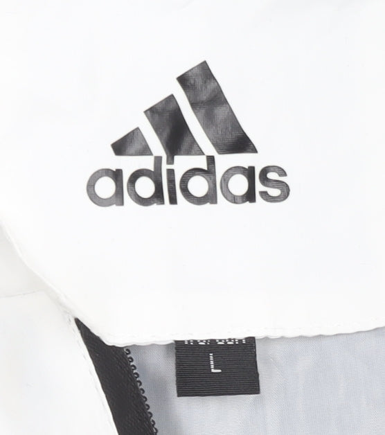 Adidas Men's Black & White Windbreaker Jacket L Colourblock Lightweight
