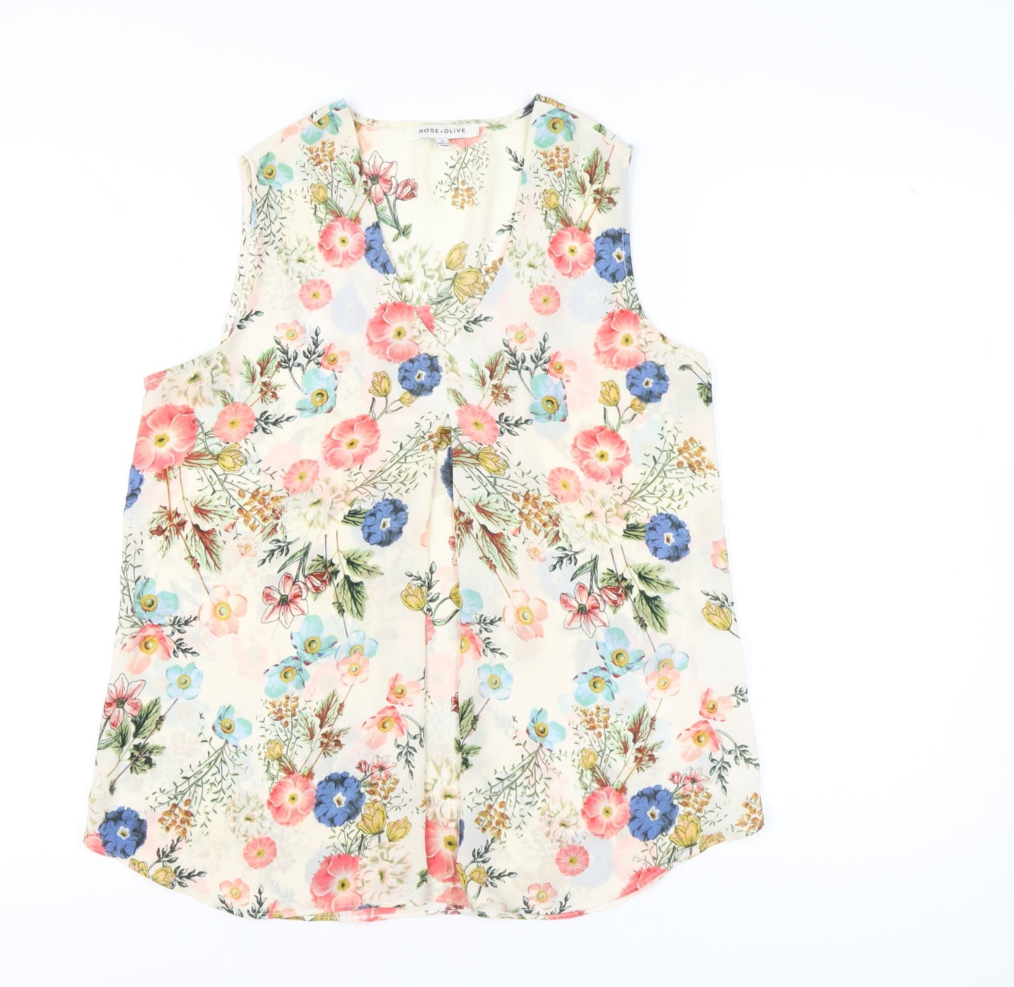 Womens UK Size S ROSE + OLIVE Multicoloured Basic Blouse