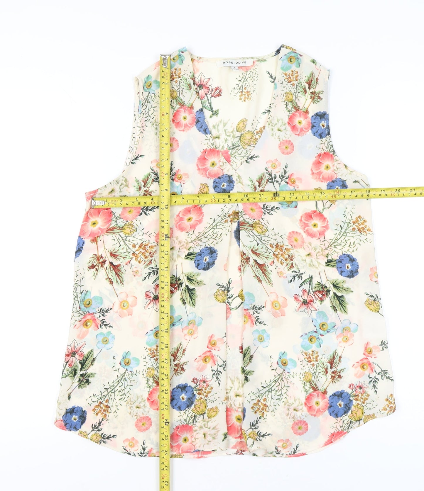 Womens UK Size S ROSE + OLIVE Multicoloured Basic Blouse