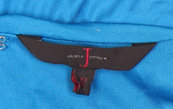 Jasper Conran Women’s Blue Cowl Neck Sleeveless Satin Blouse Size 12