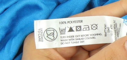 Jasper Conran Women’s Blue Cowl Neck Sleeveless Satin Blouse Size 12