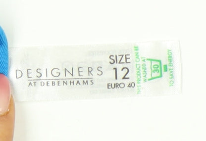 Jasper Conran Women’s Blue Cowl Neck Sleeveless Satin Blouse Size 12