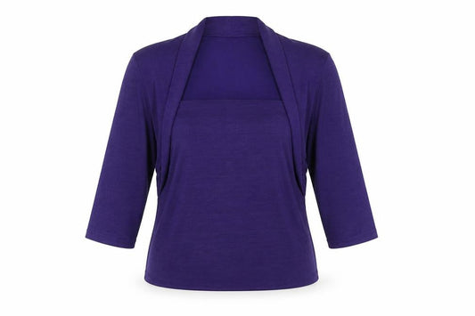 Womens UK Size 14 Minuet Purple Bolero Blouse