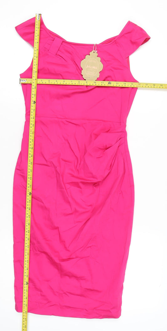 Jolie Moi Women’s Pink Off Shoulder Bodycon Dress Size 10