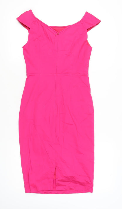 Jolie Moi Women’s Pink Off Shoulder Bodycon Dress Size 10