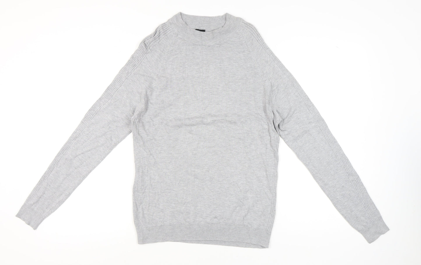 River Island Men’s Grey Crew Neck Pullover Jumper M Regular Fit Knit