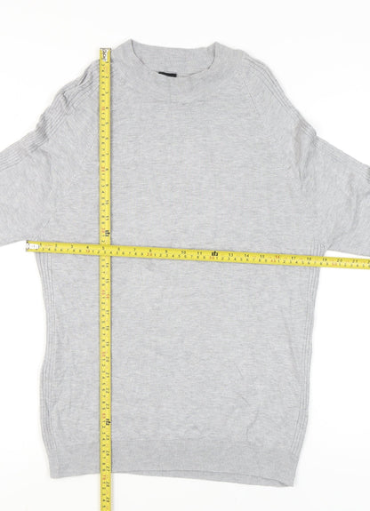 River Island Men’s Grey Crew Neck Pullover Jumper M Regular Fit Knit