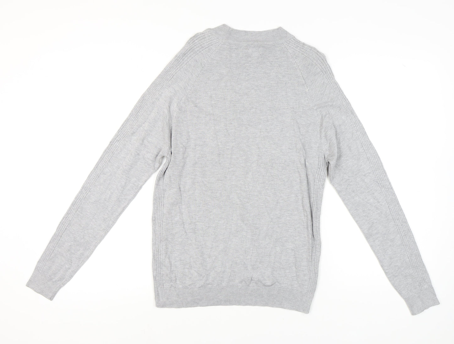 River Island Men’s Grey Crew Neck Pullover Jumper M Regular Fit Knit