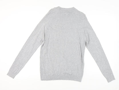 River Island Men’s Grey Crew Neck Pullover Jumper M Regular Fit Knit