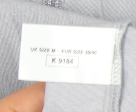 RAID Men’s Grey Cotton Short Sleeve Full Zip Casual Shirt M