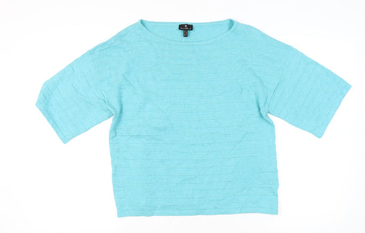Womens UK Size 16 Marble Blue Pullover Jumper