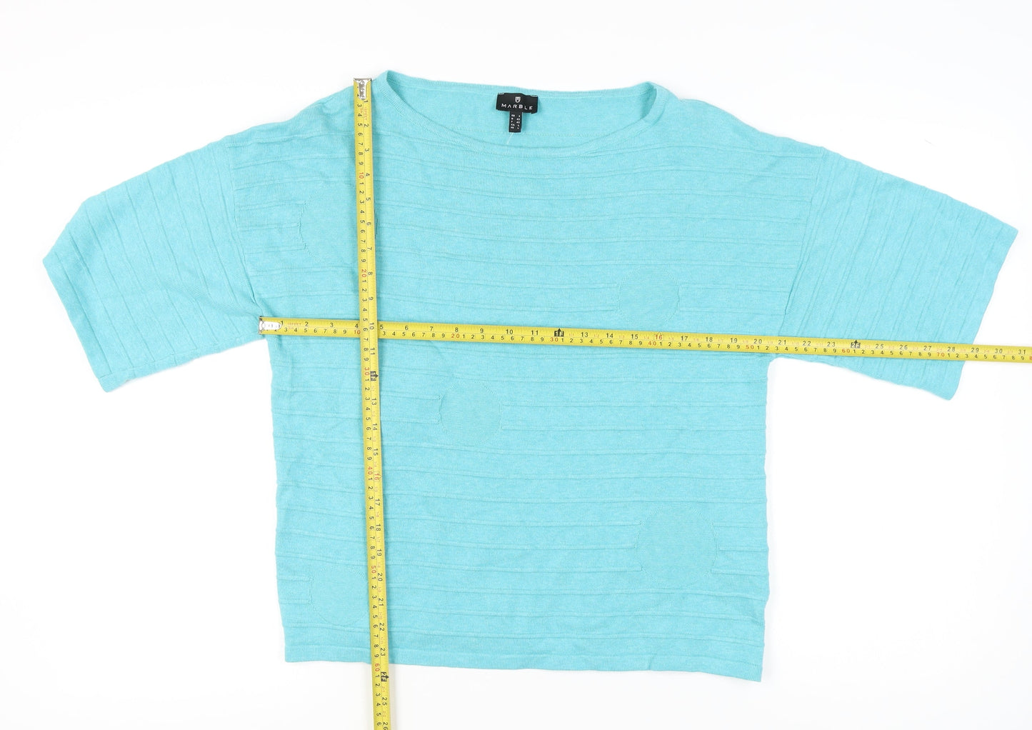 Womens UK Size 16 Marble Blue Pullover Jumper