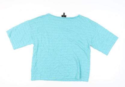 Womens UK Size 16 Marble Blue Pullover Jumper