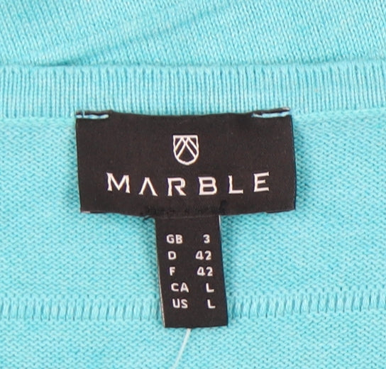 Womens UK Size 16 Marble Blue Pullover Jumper