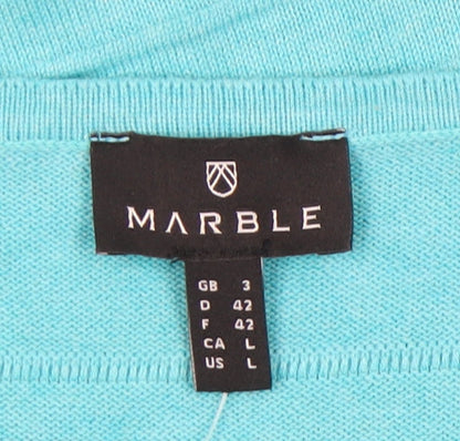 Womens UK Size 16 Marble Blue Pullover Jumper