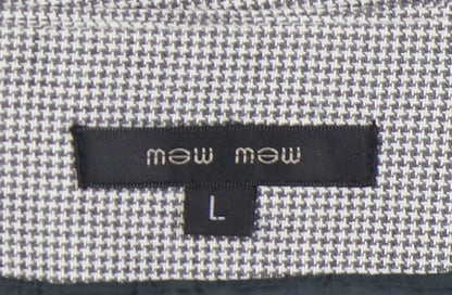 Mew Mew Women’s Grey Houndstooth Knee Length Pencil Skirt L