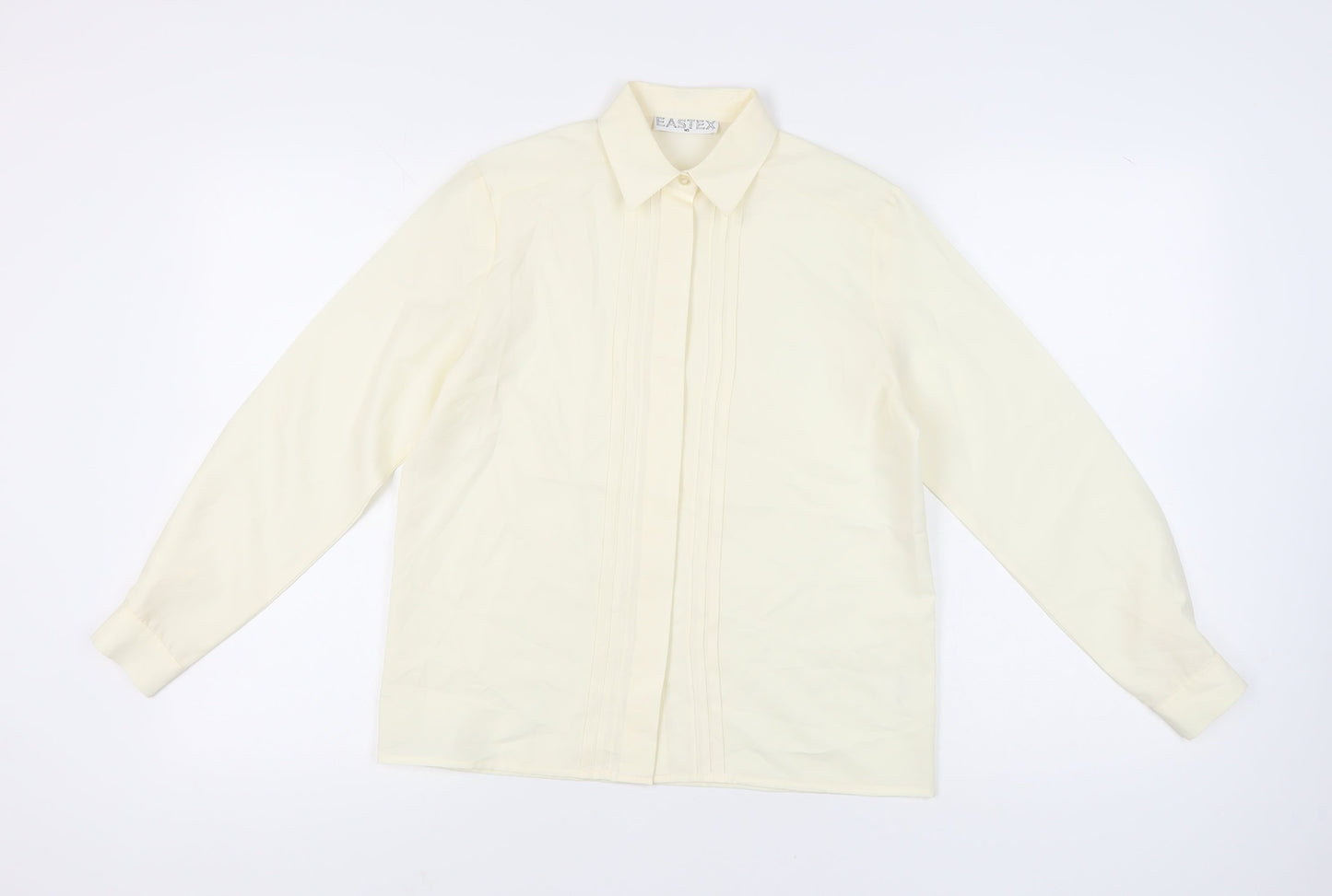 Womens UK Size 10 Eastex Ivory Basic Button-Up