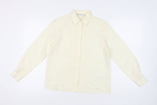 Womens UK Size 10 Eastex Ivory Basic Button-Up