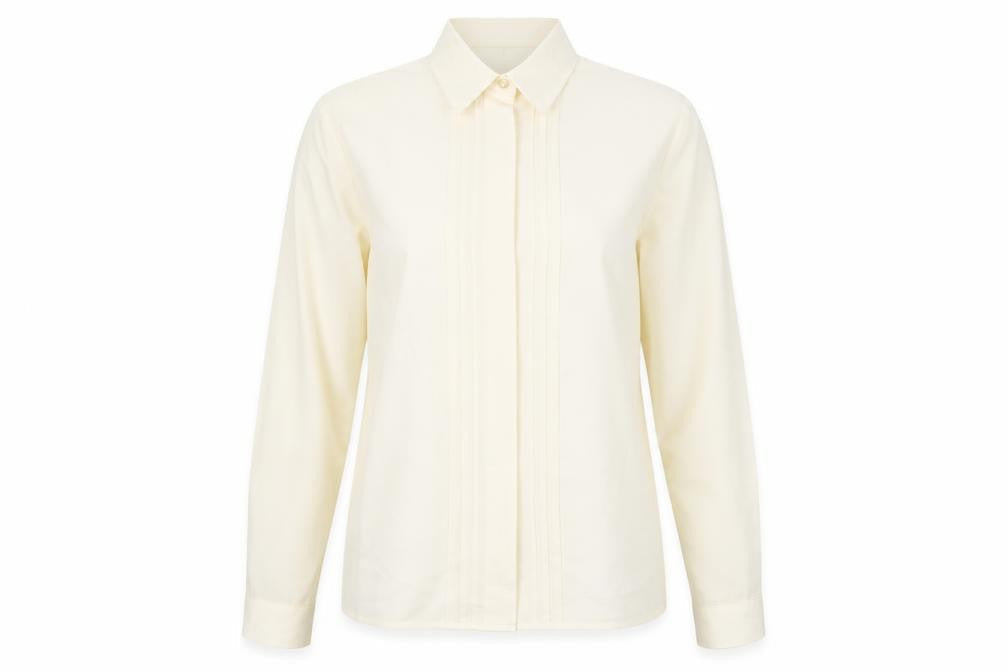 Womens UK Size 10 Eastex Ivory Basic Button-Up