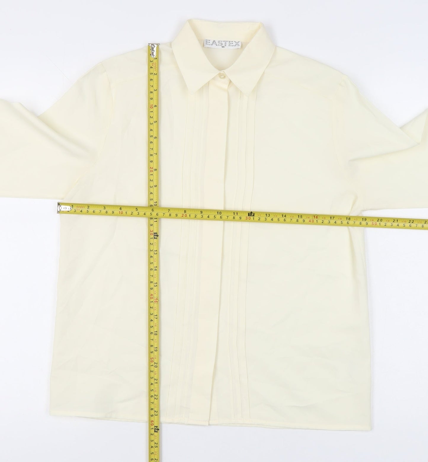 Womens UK Size 10 Eastex Ivory Basic Button-Up