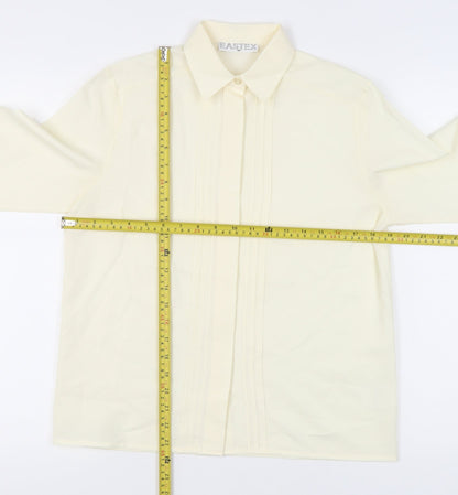 Womens UK Size 10 Eastex Ivory Basic Button-Up