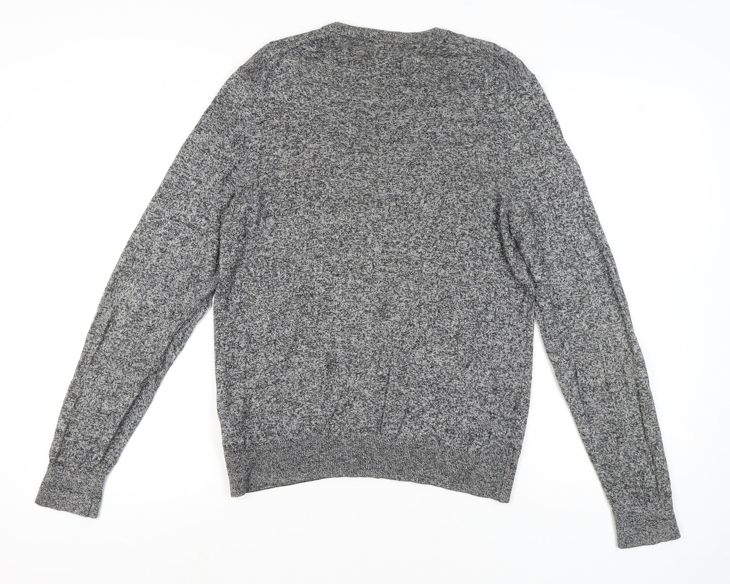Marks and Spencer Men's Grey M Crew Neck Cotton Blend Jumper