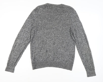 Marks and Spencer Men's Grey M Crew Neck Cotton Blend Jumper