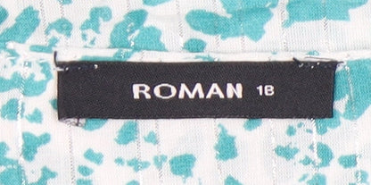 Womens UK Size 18 Roman Blue Basic Blouse