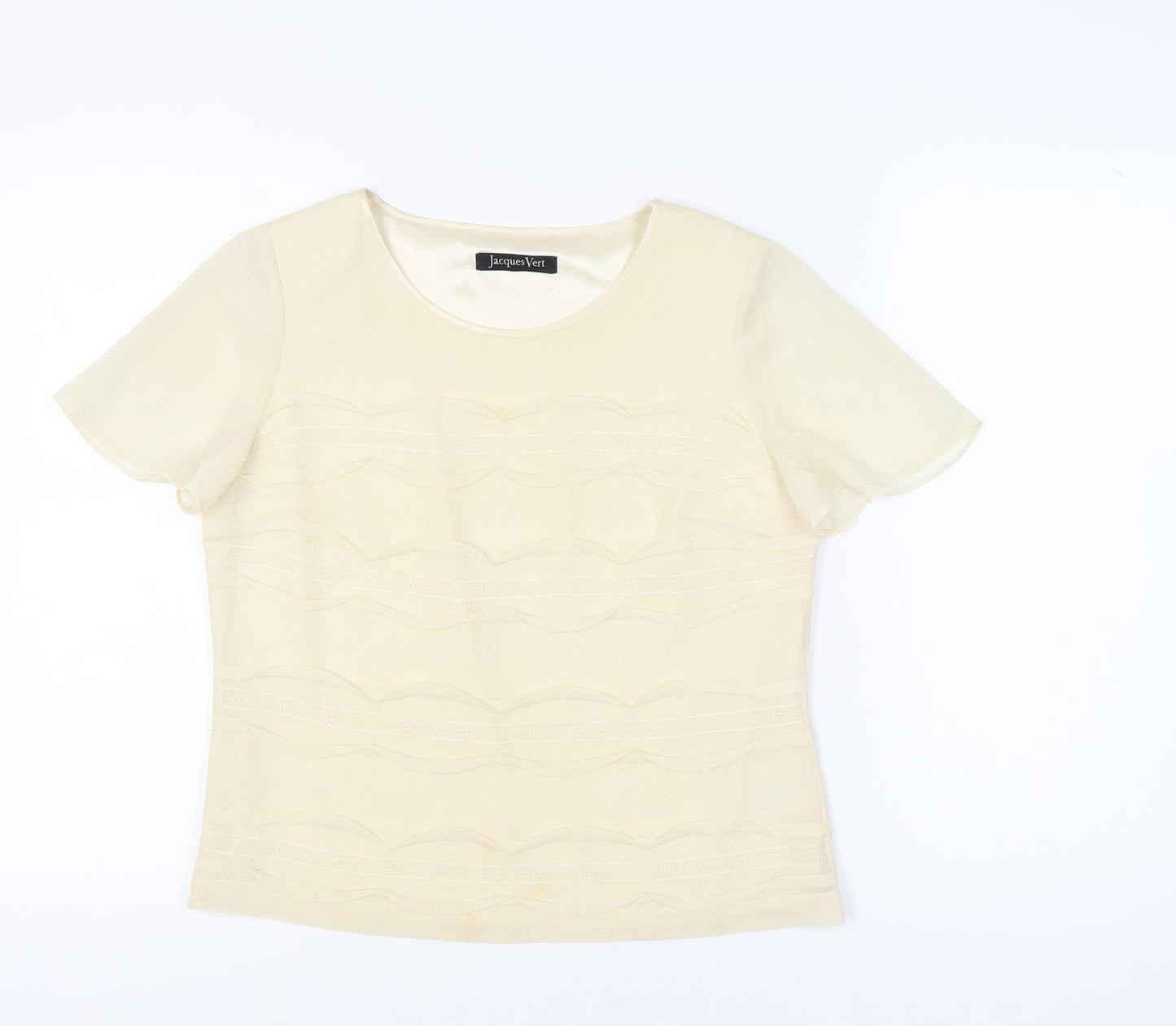 Womens UK Size 10 Jacques Vert Ivory Basic Blouse