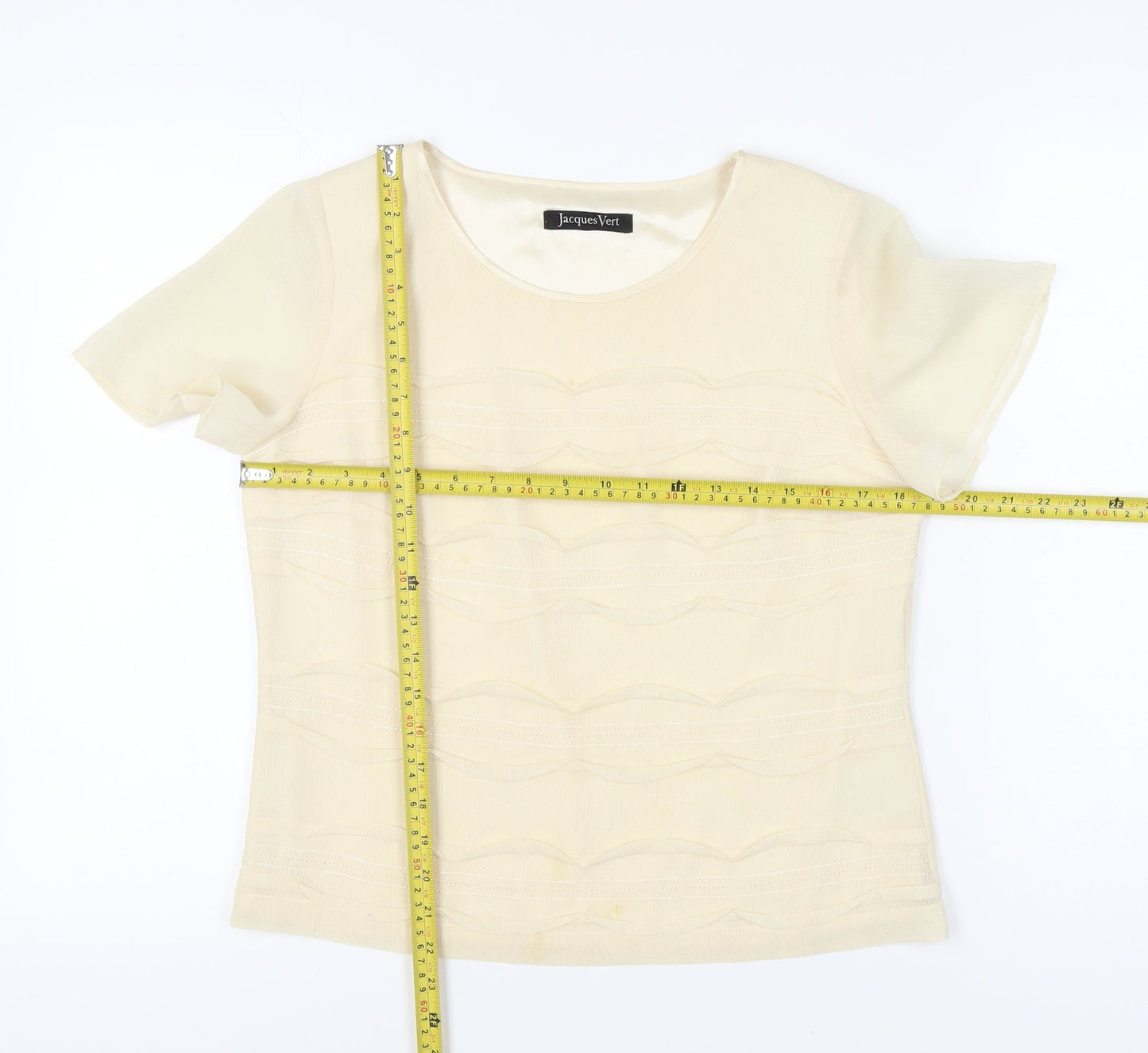 Womens UK Size 10 Jacques Vert Ivory Basic Blouse