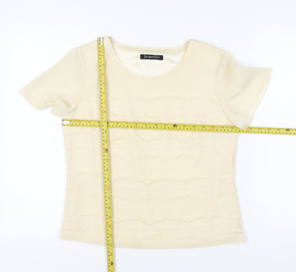 Womens UK Size 10 Jacques Vert Ivory Basic Blouse