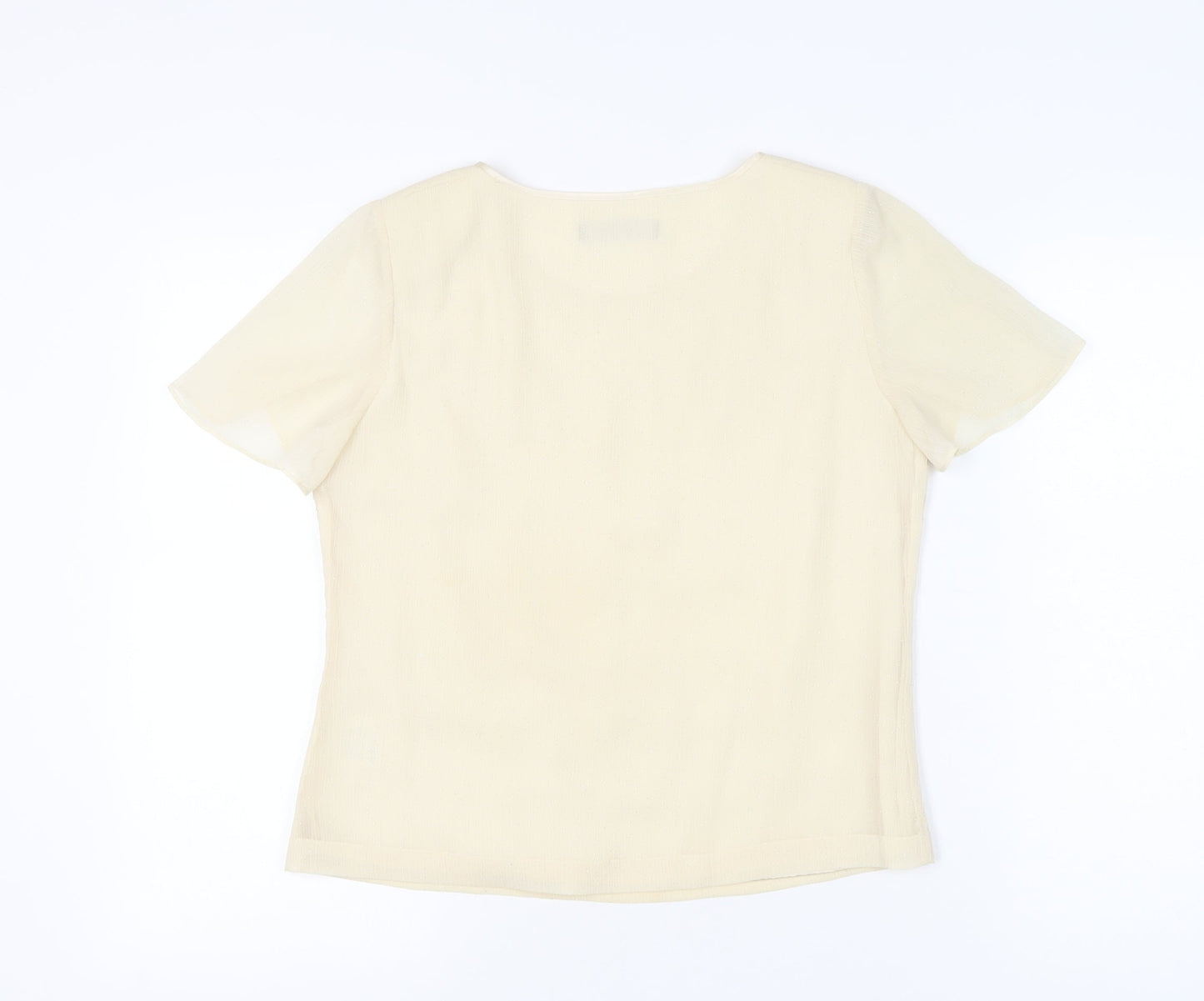 Womens UK Size 10 Jacques Vert Ivory Basic Blouse