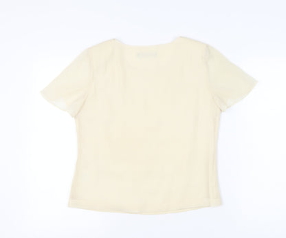 Womens UK Size 10 Jacques Vert Ivory Basic Blouse