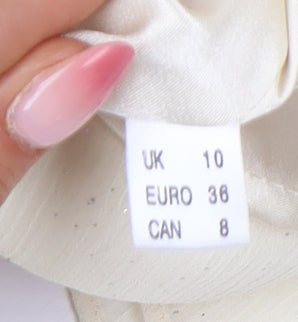 Womens UK Size 10 Jacques Vert Ivory Basic Blouse