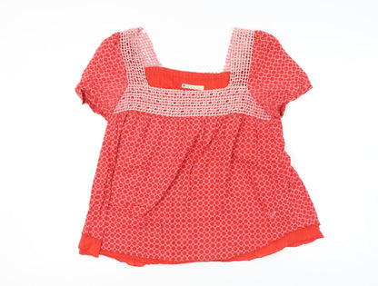 Womens UK Size L ROXY Red Tunic Blouse