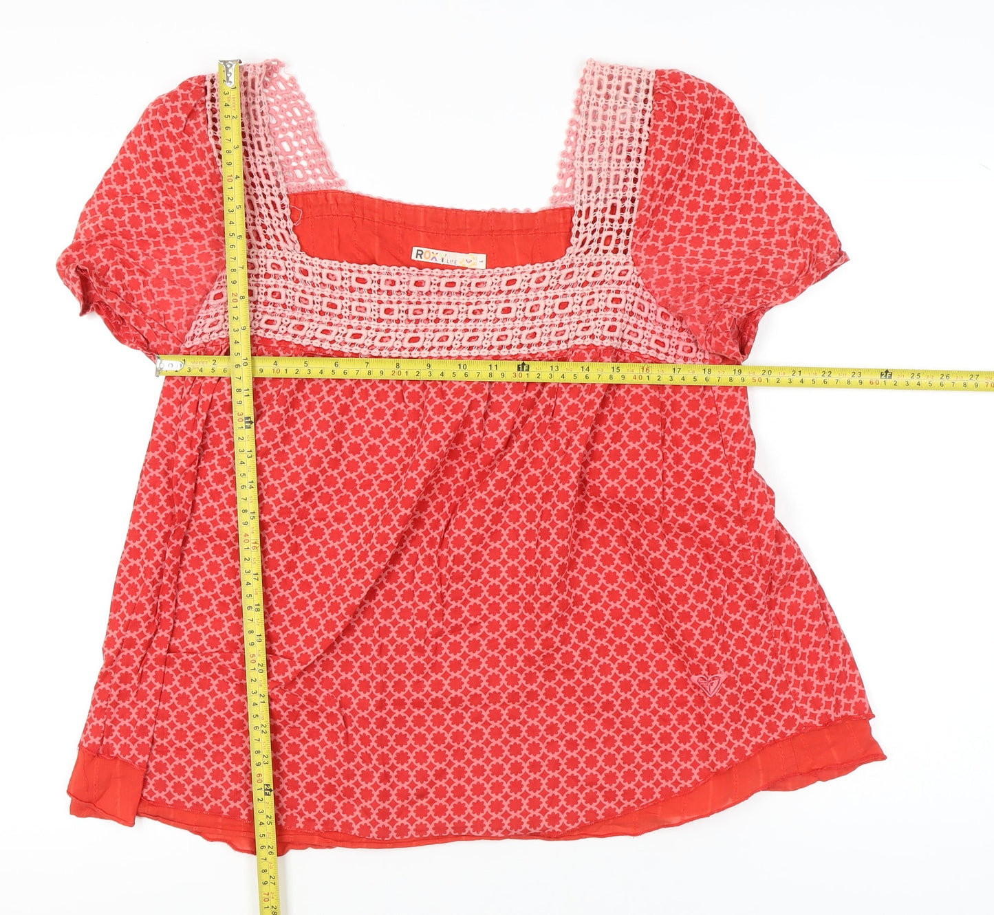 Womens UK Size L ROXY Red Tunic Blouse