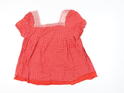 Womens UK Size L ROXY Red Tunic Blouse