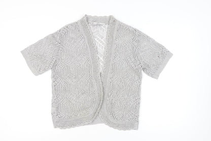 Womens UK Size M Pure & Natural Grey Cardigan Jumper