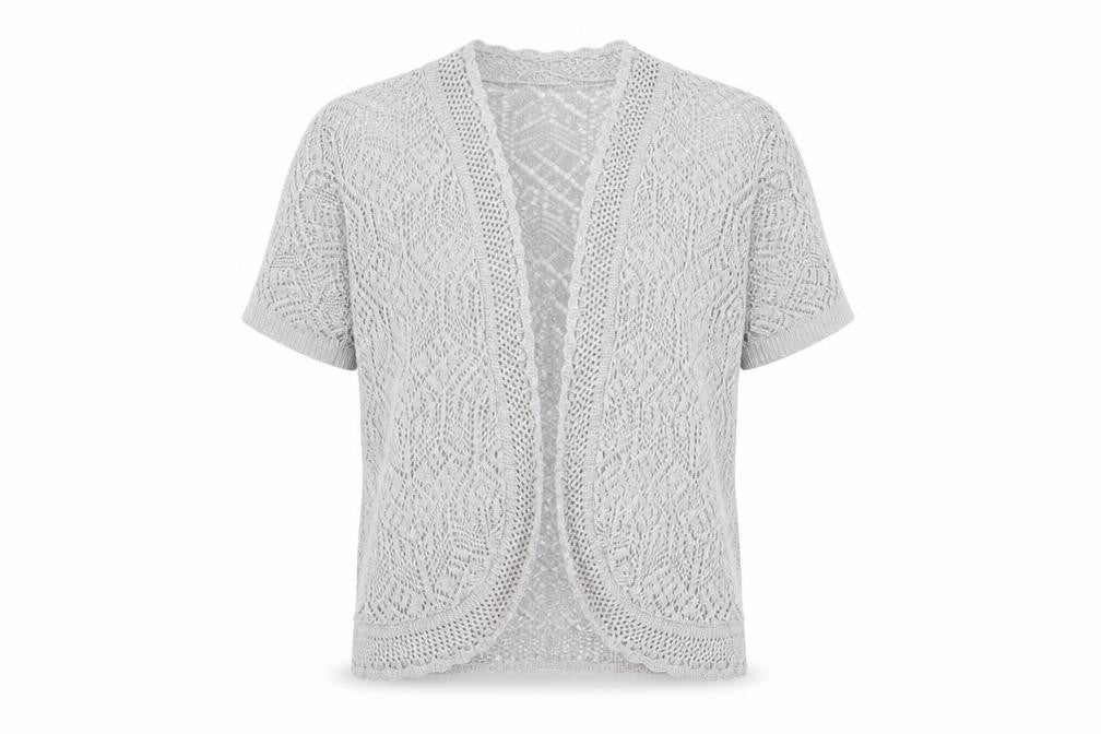 Womens UK Size M Pure & Natural Grey Cardigan Jumper