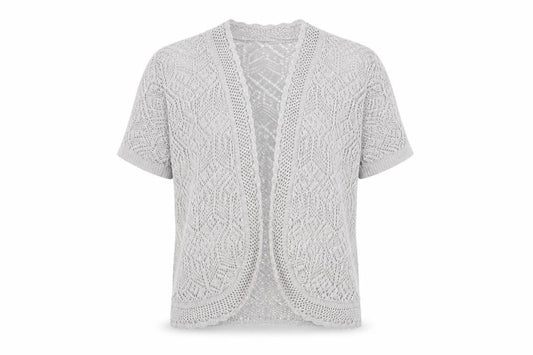 Womens UK Size M Pure & Natural Grey Cardigan Jumper