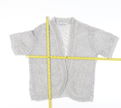Womens UK Size M Pure & Natural Grey Cardigan Jumper