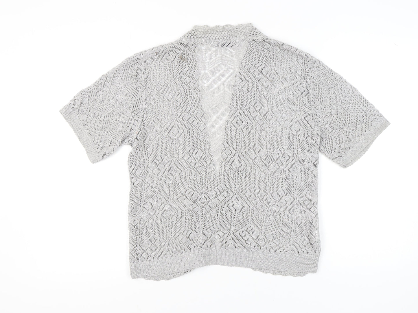 Womens UK Size M Pure & Natural Grey Cardigan Jumper