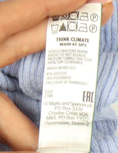 Womens UK Size M Marks and Spencer Blue Pullover Jumper