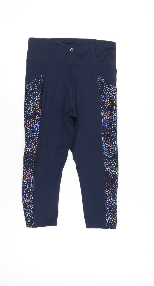 Marks and Spencer Women’s Blue Capri Leggings Size 10 Geometric Print